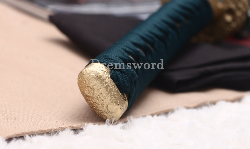 T10 Steel Clay Tempered Katana Choji Hamon Japanese Samurai Sword SHINOGI-ZUKURI Battle Ready Green