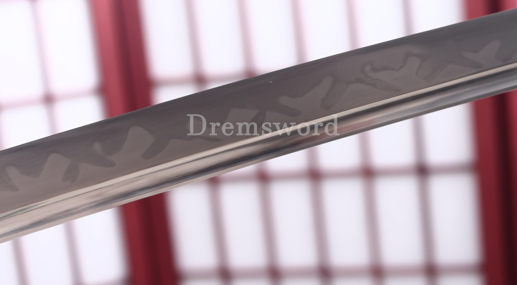 T10 Steel Clay Tempered Katana Choji Hamon Japanese Samurai Sword SHINOGI-ZUKURI Battle Ready Green