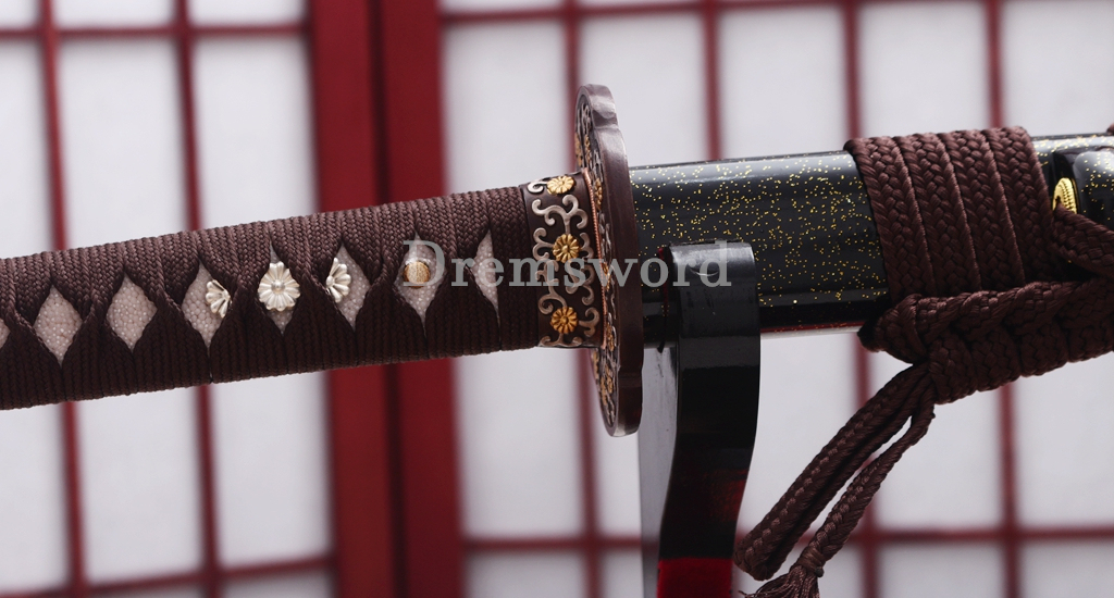T10 Clay Tempered Katana Hammering Pattern Japanese Samurai Sword SHINOGI-ZUKURI Battle Ready Black