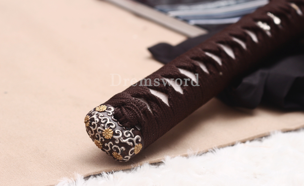 T10 Clay Tempered Katana Hammering Pattern Japanese Samurai Sword SHINOGI-ZUKURI Battle Ready Black