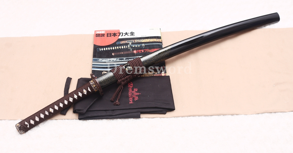 T10 Clay Tempered Katana Hammering Pattern Japanese Samurai Sword SHINOGI-ZUKURI Battle Ready Black