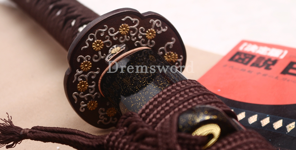 T10 Clay Tempered Katana Hammering Pattern Japanese Samurai Sword SHINOGI-ZUKURI Battle Ready Black