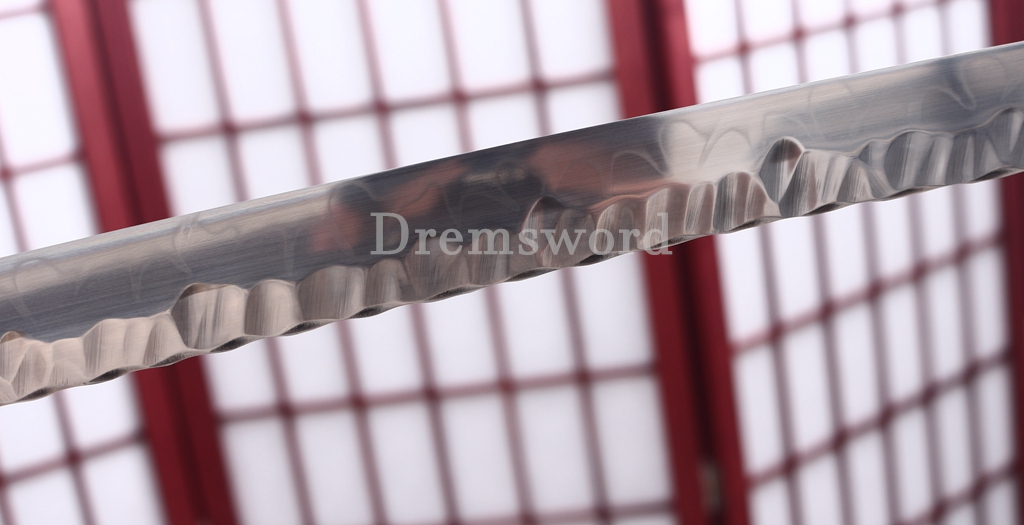 T10 Clay Tempered Katana Hammering Pattern Japanese Samurai Sword SHINOGI-ZUKURI Battle Ready Black