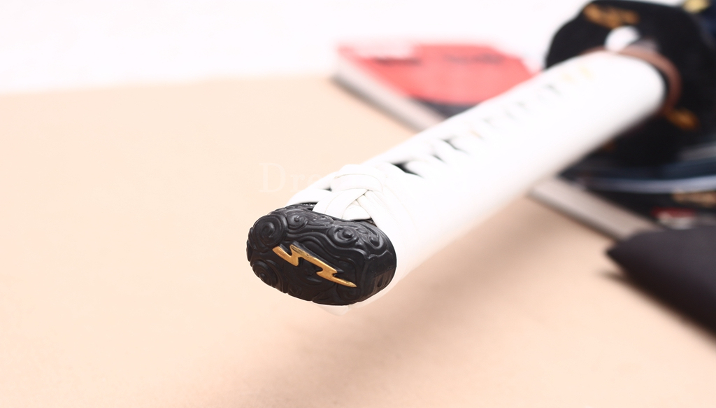 T10 Steel Clay Tempered Anime Katana Japanese Samurai Sword SHINOGI-ZUKURI Battle Ready White