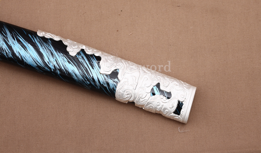 T10 Steel Clay Tempered Anime Katana Japanese Samurai Sword SHINOGI-ZUKURI Battle Ready White