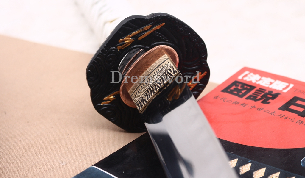 T10 Steel Clay Tempered Anime Katana Japanese Samurai Sword SHINOGI-ZUKURI Battle Ready White