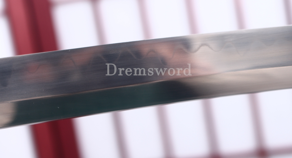 T10 Steel Clay Tempered Anime Katana Japanese Samurai Sword SHINOGI-ZUKURI Battle Ready White