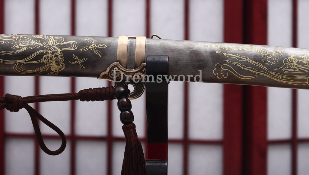 T10 Steel Clay Tempered Tachi Katana Japanese Samurai Sword SHINOGI-ZUKURI Battle Ready Hand Painting Saya Grey