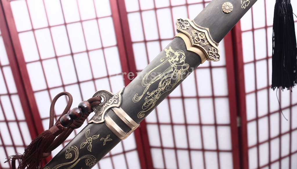 T10 Steel Clay Tempered Tachi Katana Japanese Samurai Sword SHINOGI-ZUKURI Battle Ready Hand Painting Saya Grey