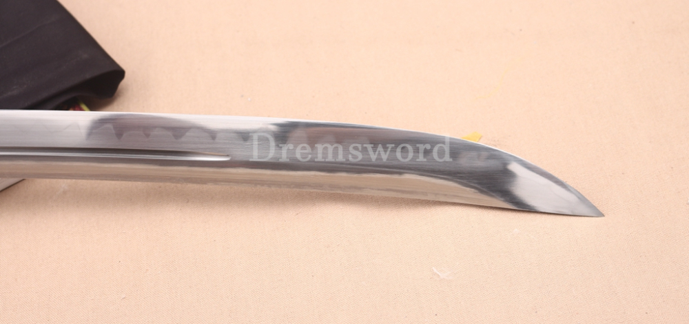 T10 Steel Clay Tempered Nagamaki Japanese Samurai Sword for Battle Red