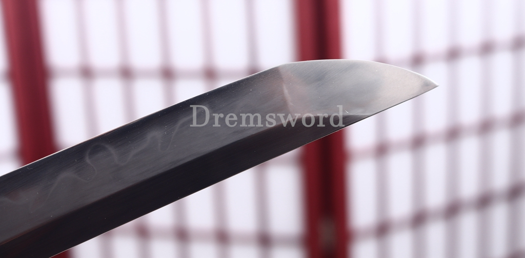 T10 Steel Clay Tempered Katana Choji Hamon Japanese Samurai Sword SHINOGI-ZUKURI Battle Ready Black