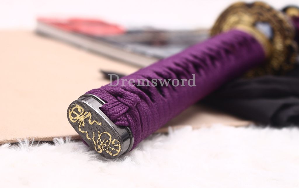 Unokubi Zukuri T10 Clay Tempered Katana Japanese Samurai Sword Battle Ready Blue Saya