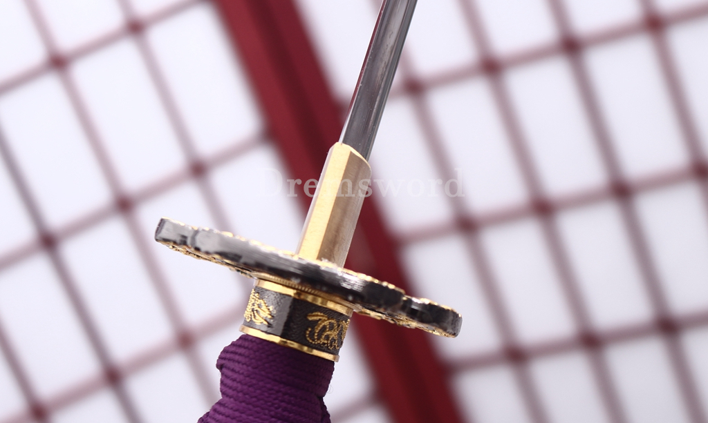 Unokubi Zukuri T10 Clay Tempered Katana Japanese Samurai Sword Battle Ready Blue Saya
