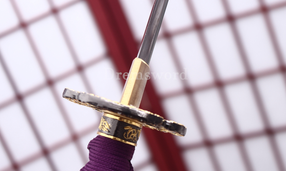 Unokubi Zukuri T10 Clay Tempered Katana Japanese Samurai Sword Battle Ready Blue Saya