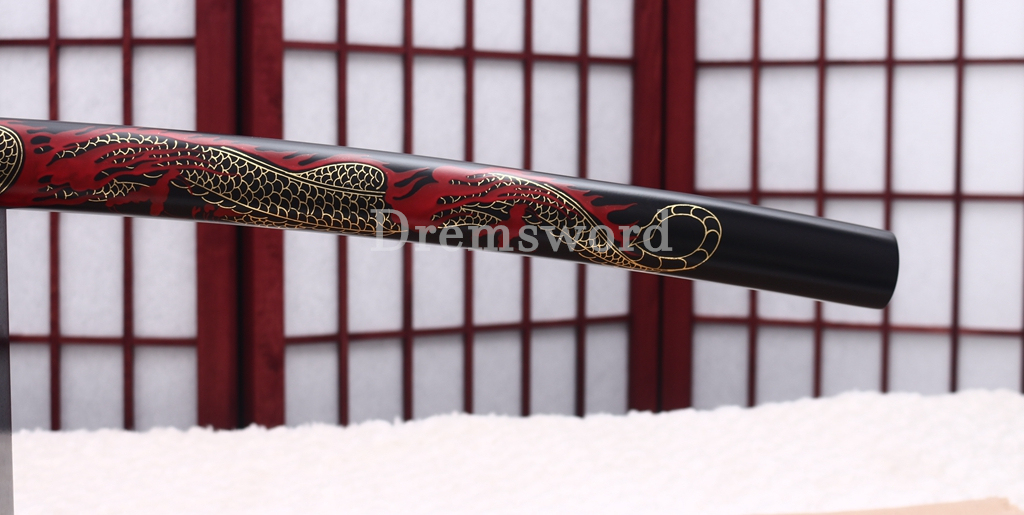 T10 Steel Clay Tempered Katana Hitatsura Hamon Japanese Samurai Sword SHINOGI-ZUKURI Battle Ready Black