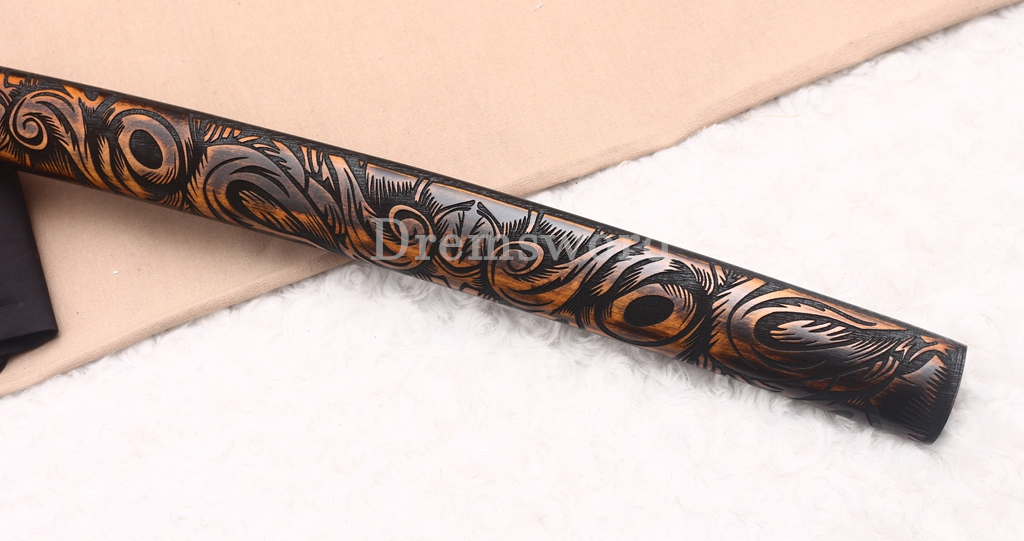 Wootz Steel Clay Tempered Katana Japanese Samurai Sword SHINOGI-ZUKURI Battle Ready Black