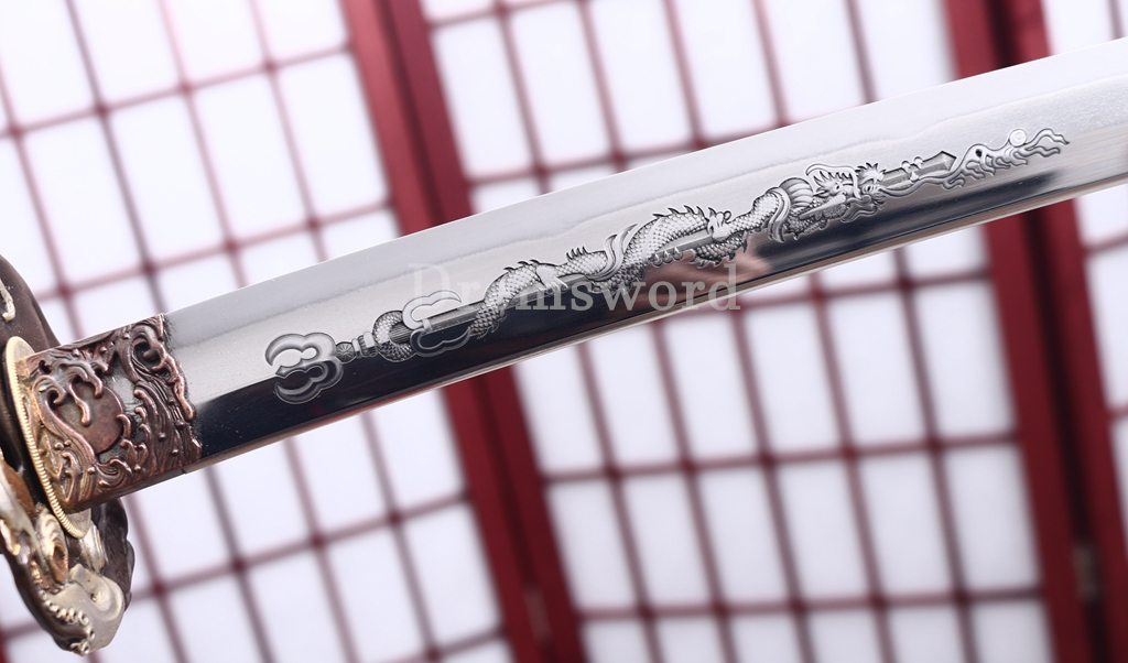 Tamahagane Steel Clay Tempered Katana Hand Carving Japanese Samurai Sword SHINOGI-ZUKURI Urushi-nuri Saya Black