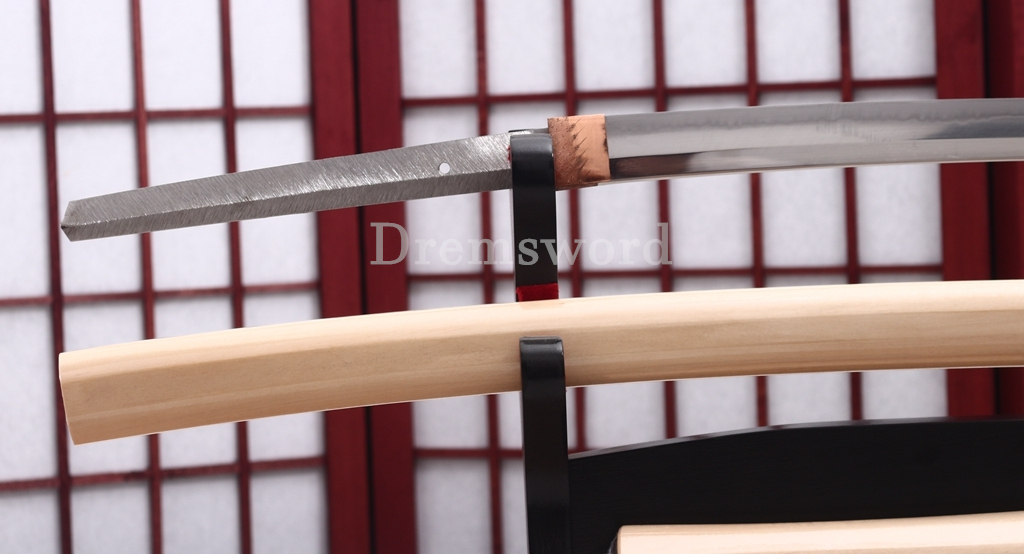 100% Handmade Tamahagane Steel Clay Tempered Shirasaya Japanese Samurai Katana Sword SHINOGI-ZUKURI White