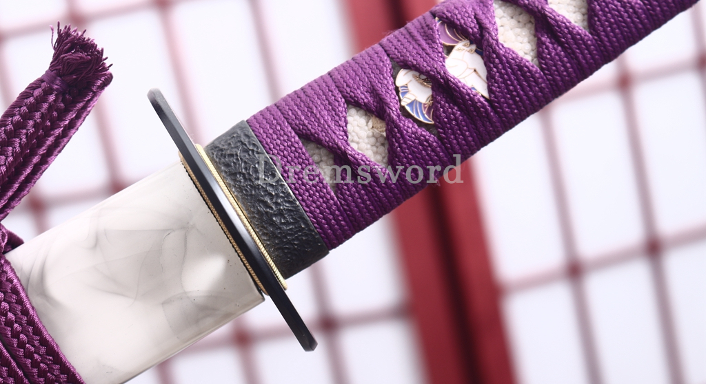T10 Carbon Steel Katana the Little Pony Japanese Samurai Functional Battle Sword Shinogi ZUKURI White