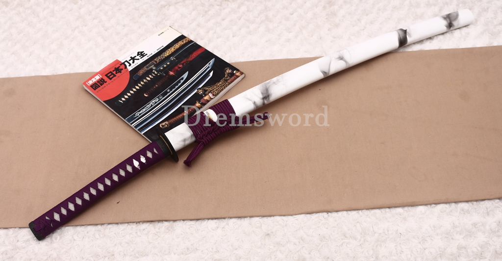 T10 Carbon Steel Katana "My Little Pony" Japanese Samurai Functional Battle Sword Shinogi ZUKURI White