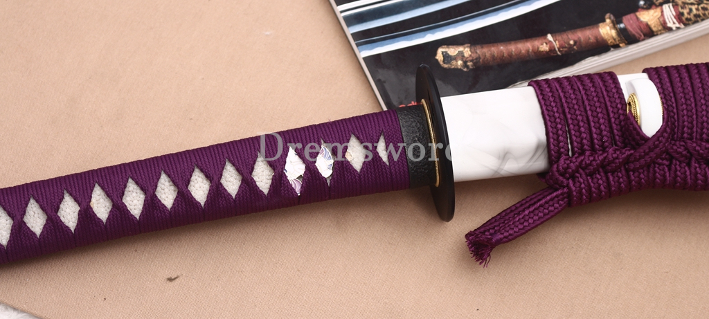 T10 Carbon Steel Katana the Little Pony Japanese Samurai Functional Battle Sword Shinogi ZUKURI White