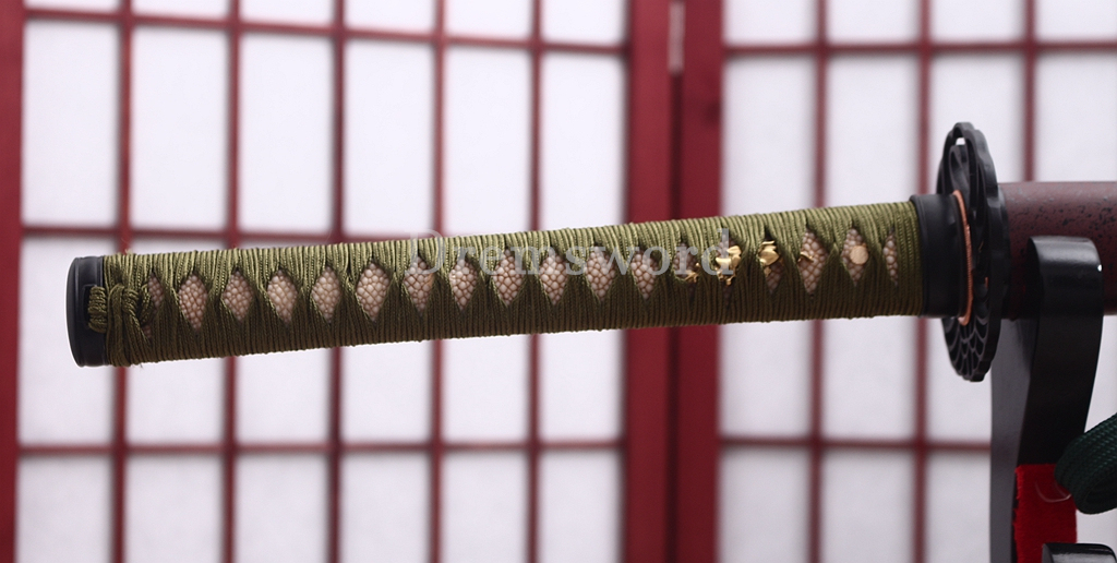 Hand Polishing T10 Clay Tempered Katana O Kissaki Japanese Samurai Sword SHINOGI-ZUKURI Battle Ready Red