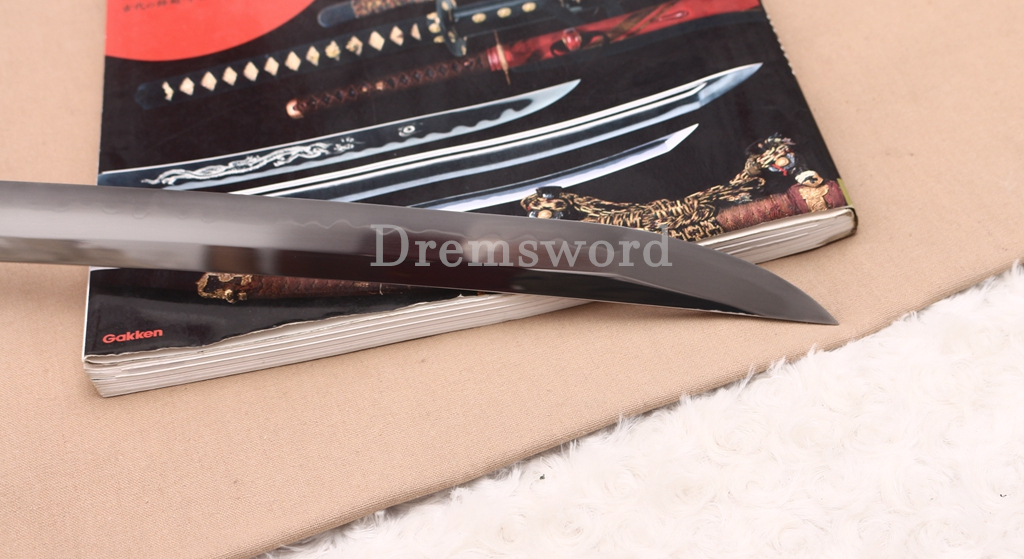 Hand Polishing T10 Clay Tempered Katana O Kissaki Japanese Samurai Sword SHINOGI-ZUKURI Battle Ready Red
