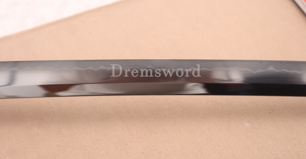 Hand Polishing T10 Clay Tempered Katana O Kissaki Japanese Samurai Sword SHINOGI-ZUKURI Battle Ready Red