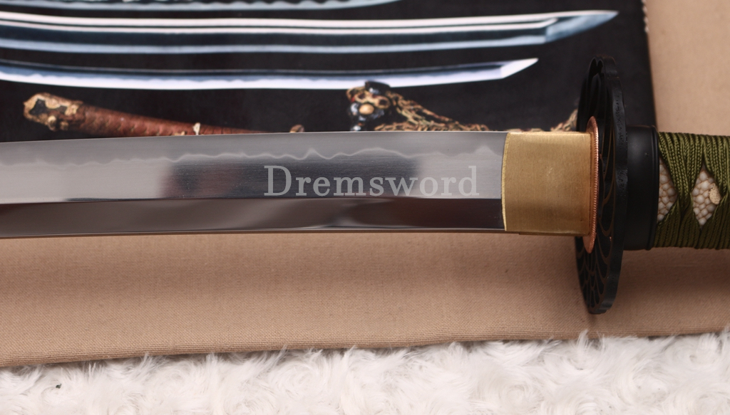 Hand Polishing T10 Clay Tempered Katana O Kissaki Japanese Samurai Sword SHINOGI-ZUKURI Battle Ready Red