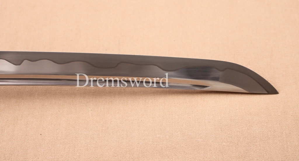 9260 Spring Steel Daisho Katana + Wakizashi Set with Horn Saya Japanese Samurai Sword Battle Ready Shinogi-Zukuri Red