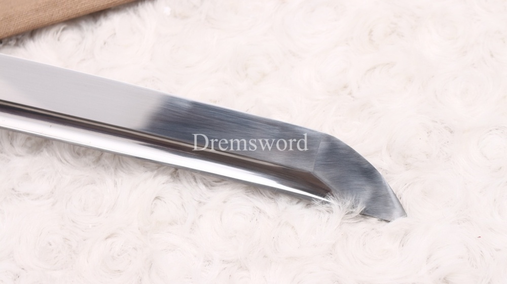 Japanese Silk Ito Handmade L6 Steel Katana Horn Saya Emperor Nodes Rayskin Japanese Samurai Sword Shinogi-Zukuri Sword Black