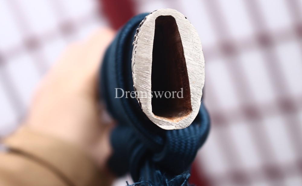 Japanese Silk Ito Handmade L6 Steel Katana Horn Saya Emperor Nodes Rayskin Japanese Samurai Sword Shinogi-Zukuri Sword Black