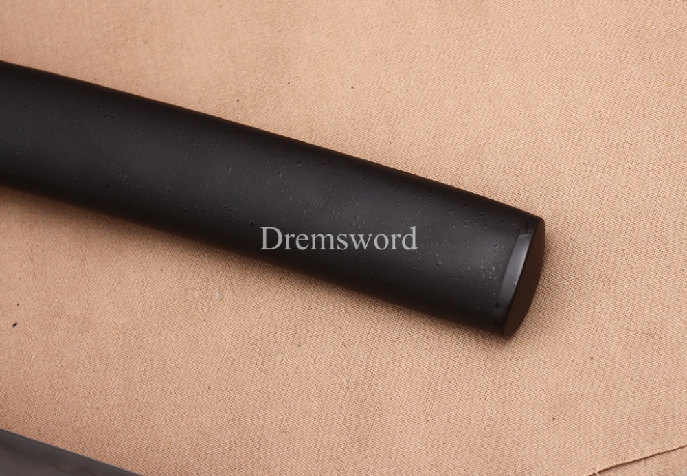 Handmade L6 Steel Clay Tempered Wakizashi Japanese Samurai Sword Shinogi-Zukuri Sword Black