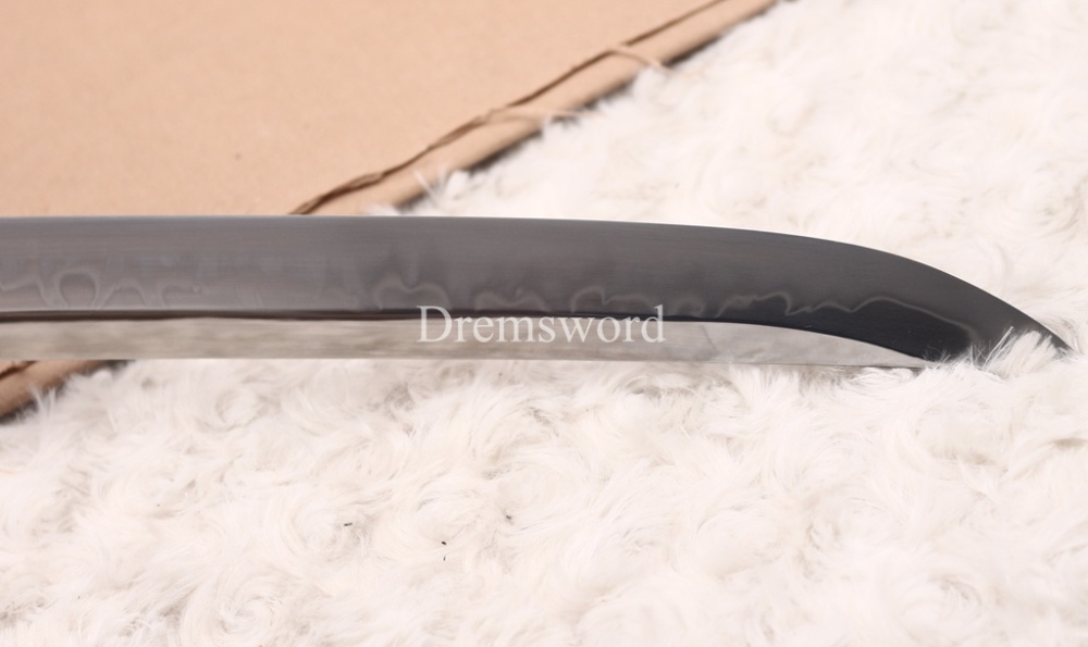 Hadori Polishing L6 Steel Clay Tempered Choji Hamon Katana Rosewood Saya Japanese Samurai Sword Shinogi-Zukuri Sword Brown