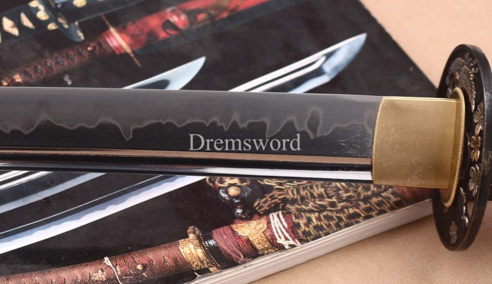 Hadori Polishing L6 Steel Clay Tempered Choji Hamon Katana Rosewood Saya Japanese Samurai Sword Shinogi-Zukuri Sword Brown