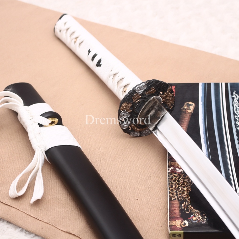 Aluminum Dull Iaito Katana Japanese Samurai Practice Sword Shinogi ZUKURI Black Unsharpened