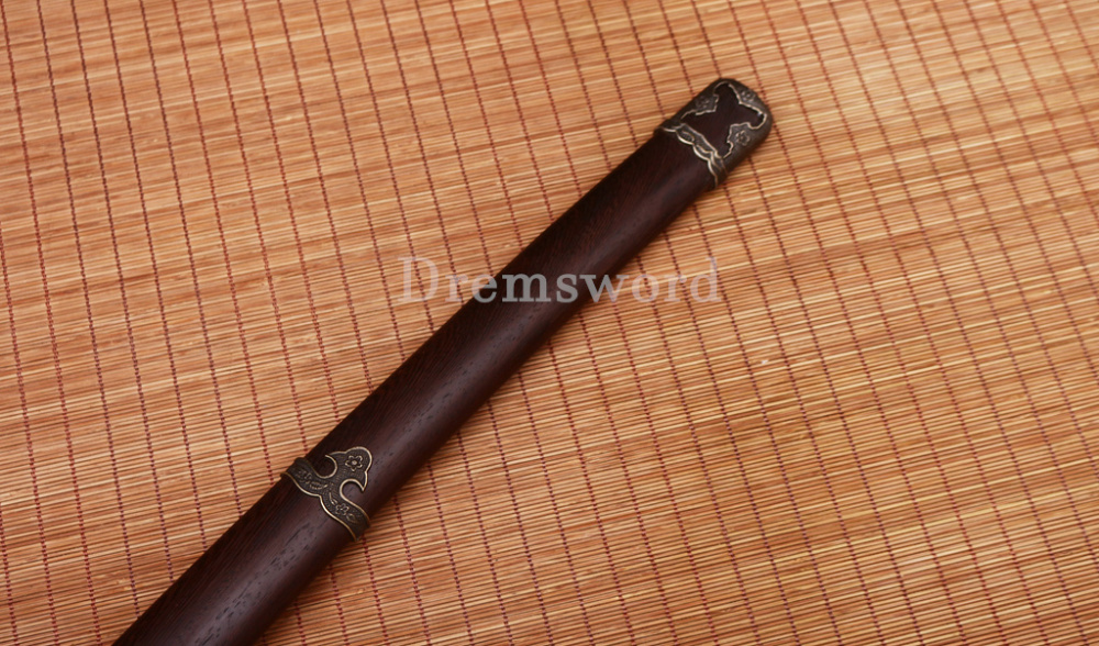 T10 Clay Tempered Tachi Japanese Samurai Katana Sword Real Hamon Rosewood Saya Shinogi Zukuri Full Tang Brown.