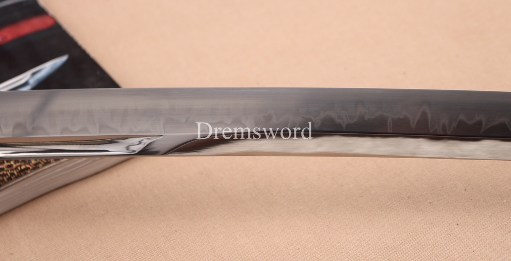 Hadori Polishing L6 Steel Clay Tempered Choji Hamon Katana Rosewood Saya Japanese Samurai Sword Shinogi-Zukuri Sword Brown