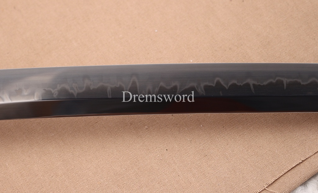 Hadori Polishing L6 Steel Clay Tempered Choji Hamon Katana Rosewood Saya Japanese Samurai Sword Shinogi-Zukuri Sword Brown