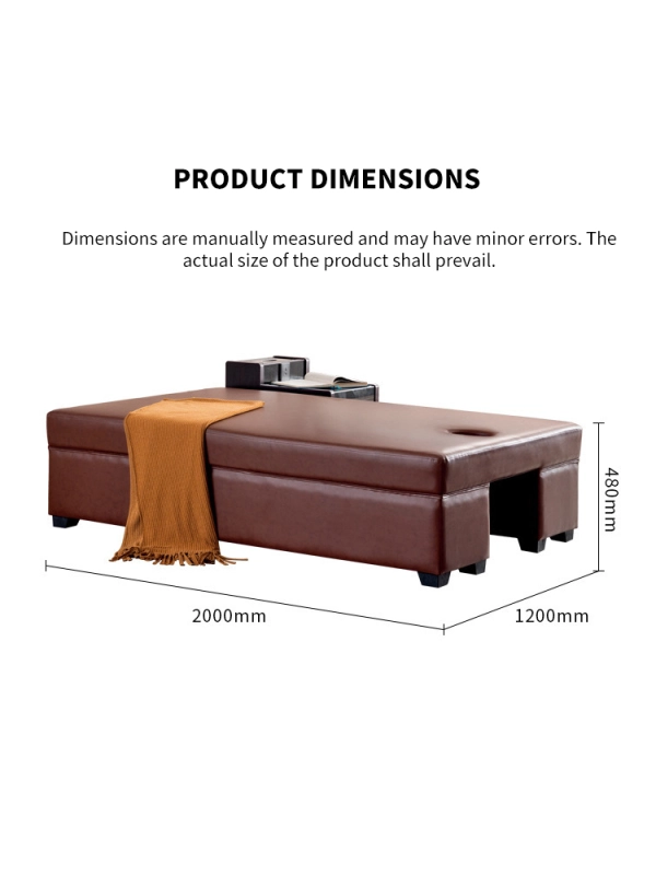 Leather beauty bed，Tuina moxibustion spa tattoo therapy bed 200*120*48cm---AM