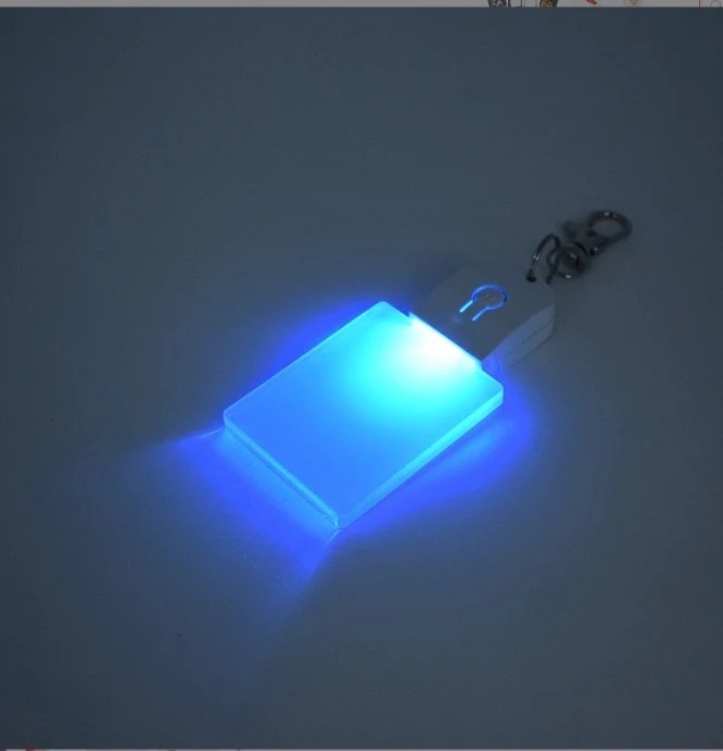 Alwin New Arrival Colorful LED Light Sublimation Keychain 90*45mm