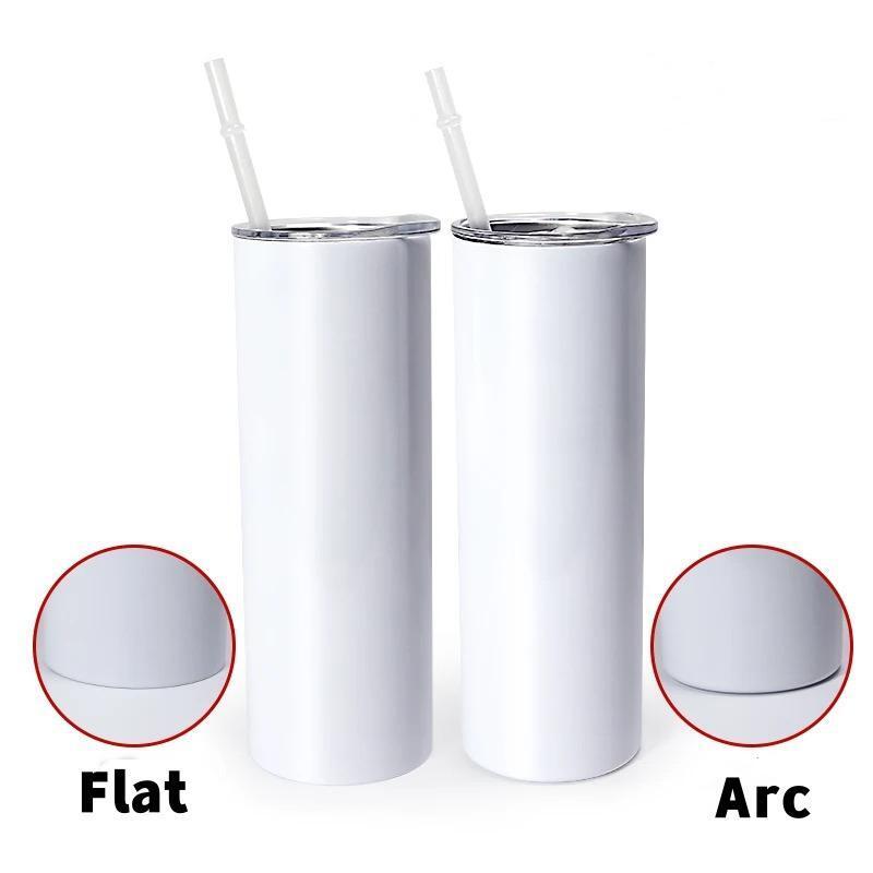 ALWin USA Warehouse Best Seller 20oz Sublimation Straight Tumblers with plastic straw, metal straw, rubber bottom and shrink wrap