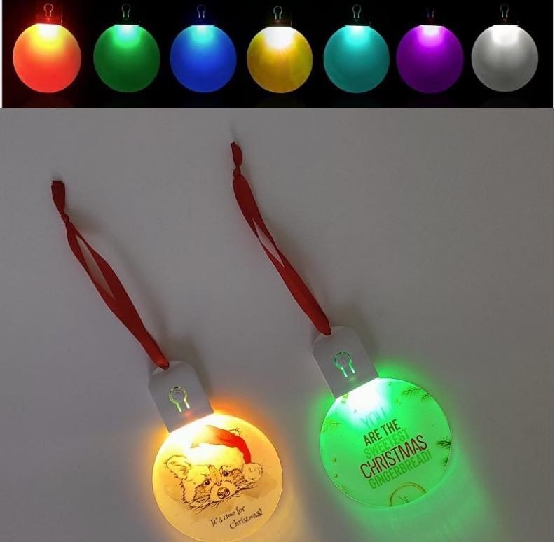 Alwin Christmas Sublimation Bulb Ornament Acrylic Blanks Led Light China Warehouse Air Shipping