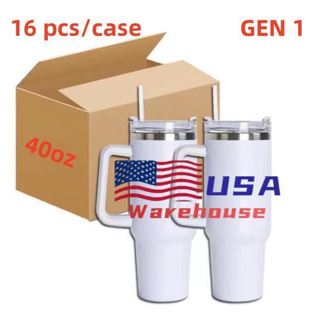 Alwin USA Warehouse 40 oz GEN1.0 Stainless Steel Blank Sublimation Tumbler with Handle Sublimation Travel Mug