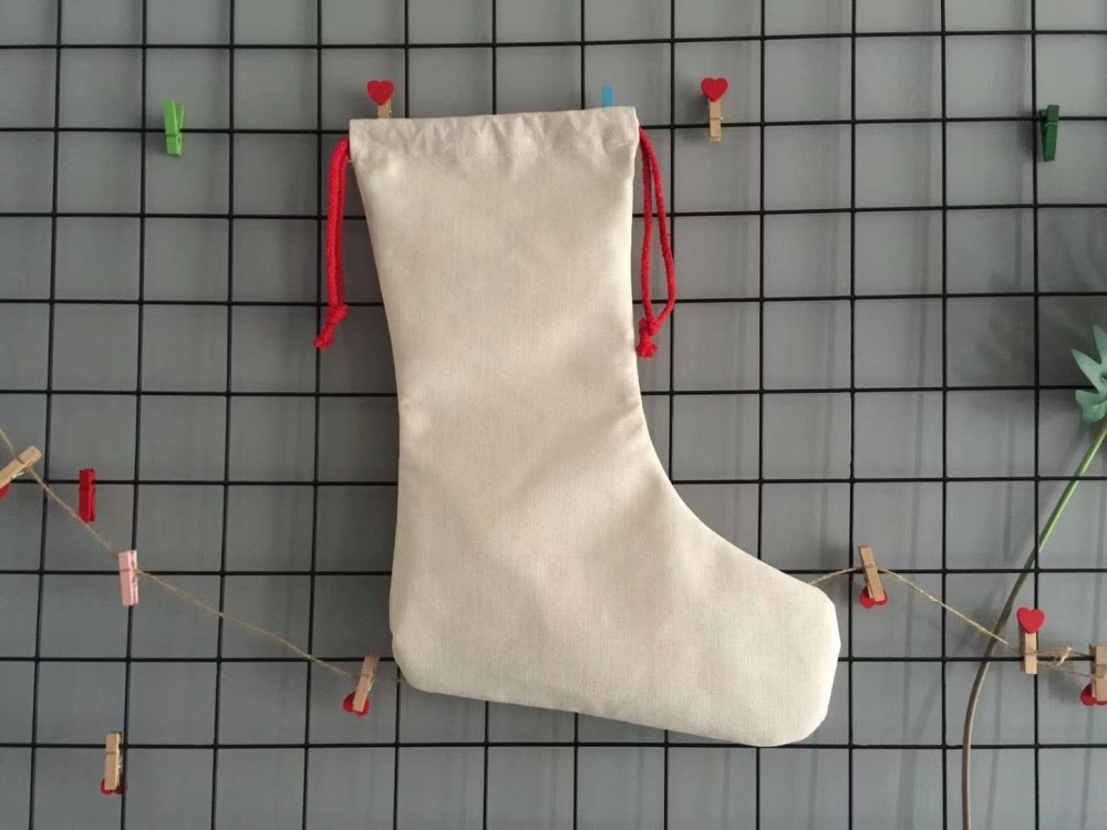 Alwin Sublimated Christmas Stocking Drawstring Pocket W30*H40com China Warehouse Express