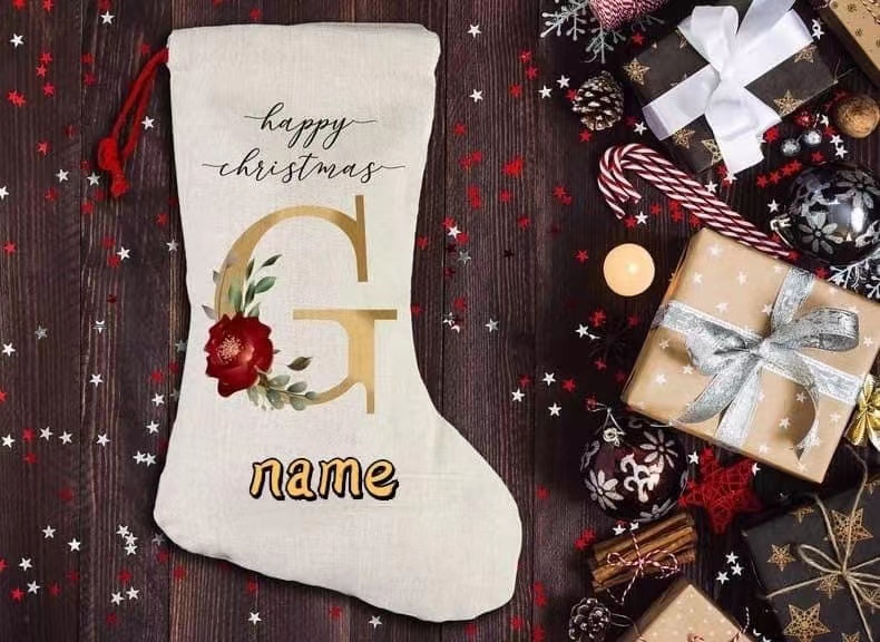 Alwin Sublimated Christmas Stocking Drawstring Pocket W30*H40com China Warehouse Express
