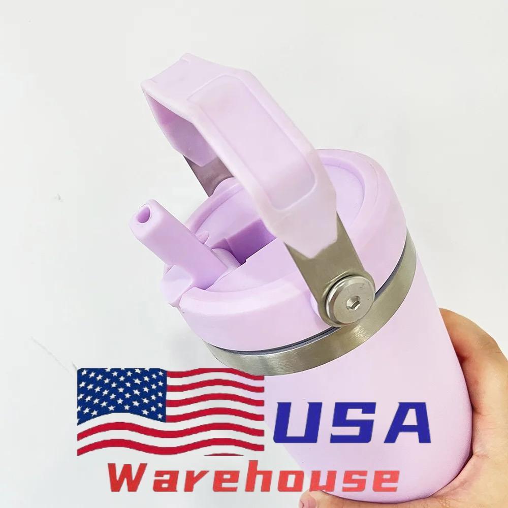 Alwin USA Warehouse RTS 30oz Stanley Style Sublimation Matte Macaron Flip Straw Bottle