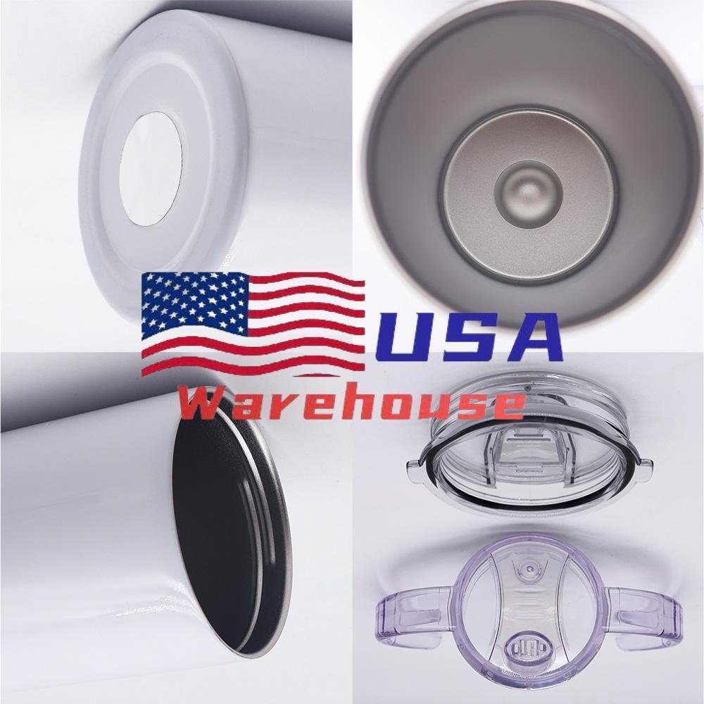 Alwin USA Warehouse 12oz Sublimation Sippy Cups with 2 Lids and Plastic Straw