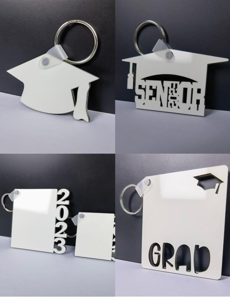 Alwin Sublimation 2024 Graduation Keychain MDF China Warehouse Air Shipping