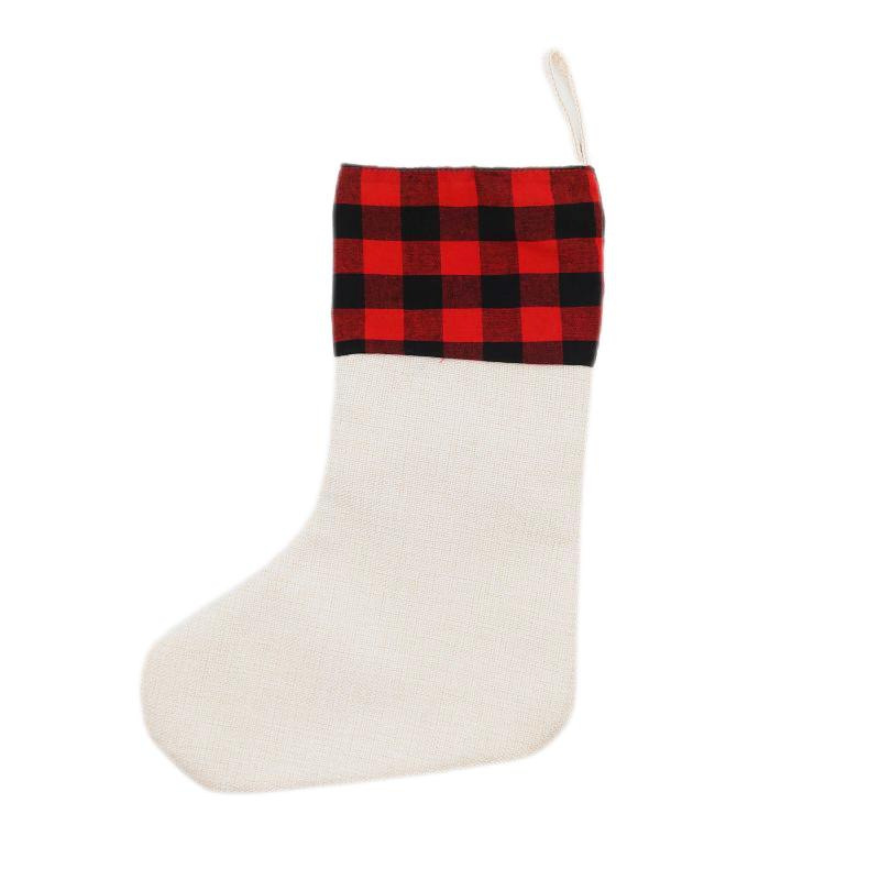 Alwin Christmas Sublimation Plaid Stocking China Warehouse Air Shipping